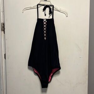 VS PINK one piece low back halter swimsuit